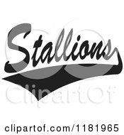 Black And White Tailsweep And Stallions Sports Team Text