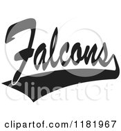 Clipart Of A Black And White Tailsweep And Falcons Sports Team Text Royalty Free Vector Illustration