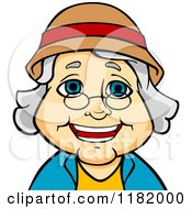 Poster, Art Print Of Happy Senior Woman With Glasses And A Hat