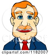 Cartoon Of A Middle Aged Businessman Royalty Free Vector Clipart by Vector Tradition SM