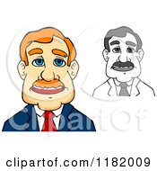 Cartoon Of A Grayscale And Colored Middle Aged Businessman Royalty Free Vector Clipart