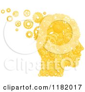 Clipart Of A Head Formed Of Gold Pistons And Gears Royalty Free Vector Illustration by Vector Tradition SM