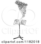 Clipart Of A Music Stand And Notes Royalty Free Vector Illustration
