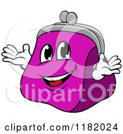 Poster, Art Print Of Happy Purple Coin Purse Mascot