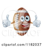 Poster, Art Print Of Happy American Football Mascot Holding Two Thumbs Up