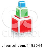 Poster, Art Print Of 3d Stacked Colorful Cubes
