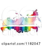 Poster, Art Print Of Colorful Russian Map With Torn Faded Copyspace