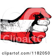Poster, Art Print Of Fisted Austrian Flag Hand