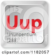 Poster, Art Print Of 3d Red And Silver Ununpentium Chemical Element Keyboard Button