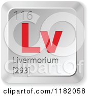 Poster, Art Print Of 3d Red And Silver Livermorium Chemical Element Keyboard Button