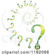 Clipart Of A Spiral Of Happy Green Question Marks Royalty Free Vector Illustration