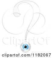 Clipart Of A White Question Mark And Eyeball Globe Royalty Free Vector Illustration