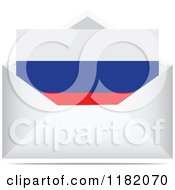 Clipart Of A Russian Flag Letter In An Envelope Royalty Free Vector Illustration by Andrei Marincas
