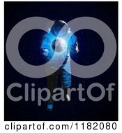 Poster, Art Print Of 3d Astronaut And Glowing Earth