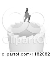 Poster, Art Print Of 3d Businessman Walking On A Circle Of Endless Stairs