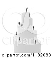 Clipart Of A 3d Successful Businessman Atop A Spiral Stair Tower Royalty Free CGI Illustration by Mopic