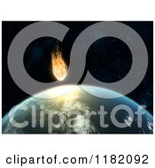 Clipart Of A 3d Asteroid Falling Toward Earth Royalty Free CGI Illustration