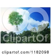 Poster, Art Print Of 3d Tree Flying Away From A Forest And Into The Sky