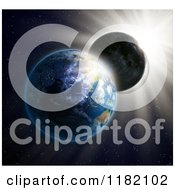 Poster, Art Print Of 3d Solar Eclipse As Seen From Outer Space