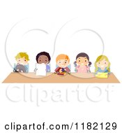 Poster, Art Print Of Diverse School Children Sitting At A Shared Desk