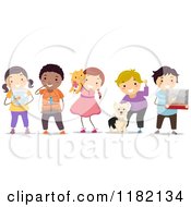 Poster, Art Print Of Happy Diverse Children With Their Pets