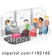 Poster, Art Print Of Happy People In The Luggage Check Airport Line