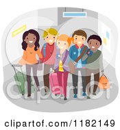 Poster, Art Print Of Diverse Group Of Happy Travelers With Luggage