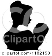 Poster, Art Print Of Black Silhouetted Woman Holding Her Baby