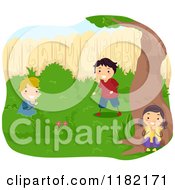 Poster, Art Print Of Happy Children Playing Hide And Seek