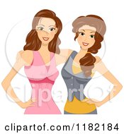 Two Brunette Women With Their Arms Around Each Other