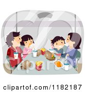 Poster, Art Print Of Happy Asian Family Eating Fast Food