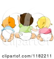 Poster, Art Print Of Rear View Of Toddler Children Looking And Pointing