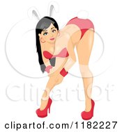 Poster, Art Print Of Sexy Pinup Woman Bending Over And Wearing A Bunny Costume