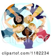 Poster, Art Print Of Huddled Group Of Diverse Women Looking Down