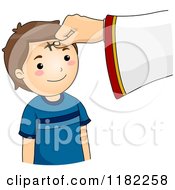 Poster, Art Print Of Cross Being Marked On A Boys Forehead On Ash Wednesday