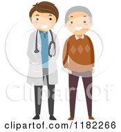 Cartoon Of A Happy Elderly Man And His Doctor Royalty Free Vector Clipart