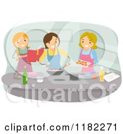 Poster, Art Print Of Three Happy Women Cooking Together