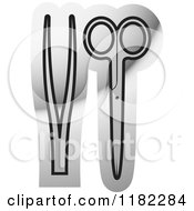 Clipart Of A Silver Doctor Tools Icon Royalty Free Vector Illustration by Lal Perera