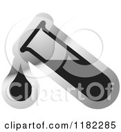 Clipart Of A Black And Silver Test Tube Icon Royalty Free Vector Illustration by Lal Perera