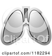 Clipart Of A Black And Silver Lungs Icon Royalty Free Vector Illustration by Lal Perera