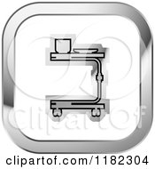 Clipart Of A Medical Table On A Silver And White Icon Royalty Free Vector Illustration