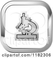 Clipart Of A Microscope On A Silver And White Icon Royalty Free Vector Illustration