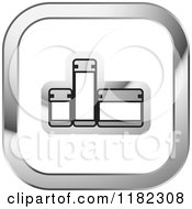 Clipart Of Medicine Bottles On A Silver And White Icon Royalty Free Vector Illustration