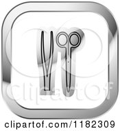 Clipart Of Doctor Tools On A Silver And White Icon Royalty Free Vector Illustration