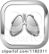 Clipart Of Lungs On A Silver And White Icon Royalty Free Vector Illustration