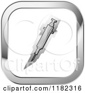 Clipart Of A Syringe On A Silver And White Icon Royalty Free Vector Illustration by Lal Perera