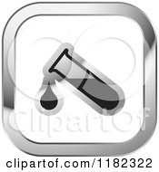 Clipart Of A Test Tube On A Silver And White Icon Royalty Free Vector Illustration by Lal Perera