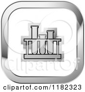 Clipart Of A Test Tube Rack On A Silver And White Icon Royalty Free Vector Illustration by Lal Perera