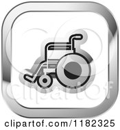 Poster, Art Print Of Wheelchair On A Silver And White Icon