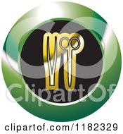 Clipart Of Gold Doctor Tools On A Black And Green Icon Royalty Free Vector Illustration